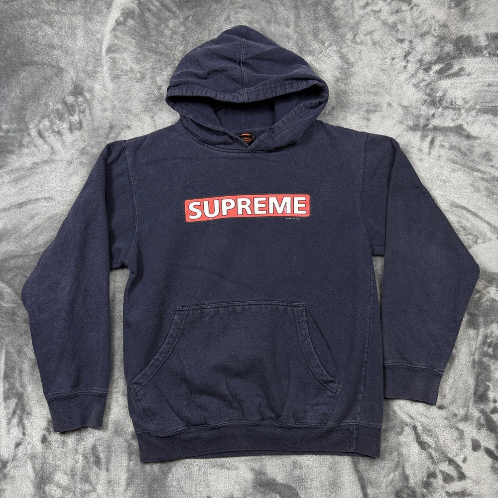 Powell Peralta Hoodie Mens Medium Navy Blue Supreme Box Logo Vintage Skate